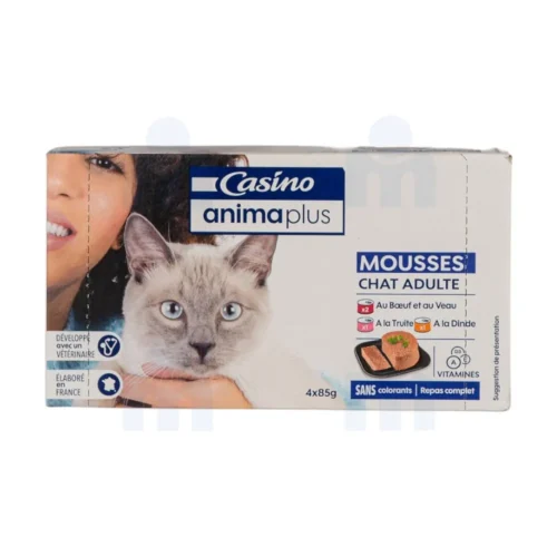 Mousses pour chat adulte Anima Plus 4x85g - CASINO