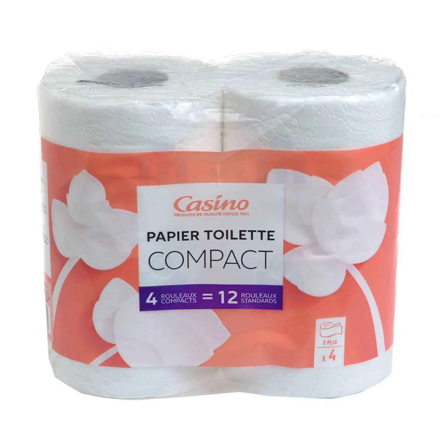 Papier toilette compact 2 plis x4 - CASINO