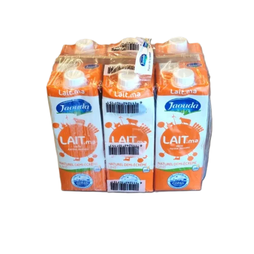 Lait uht demi écrémé 6x1L - JAOUDA 