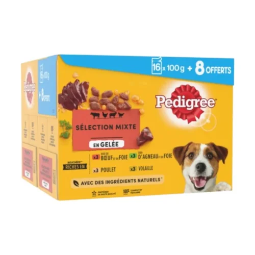 Pâtée pour chien en gelée viandes 24x 100g - PEDIGREE