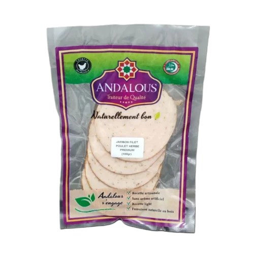 Jambon filet aux poulet herbe 100g - ANDALOUS