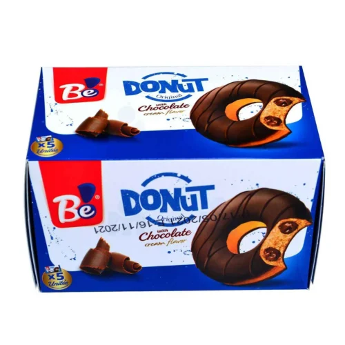 Cake fourré crème cacao et enrobé au cacao Donut Original x5 240g - BE