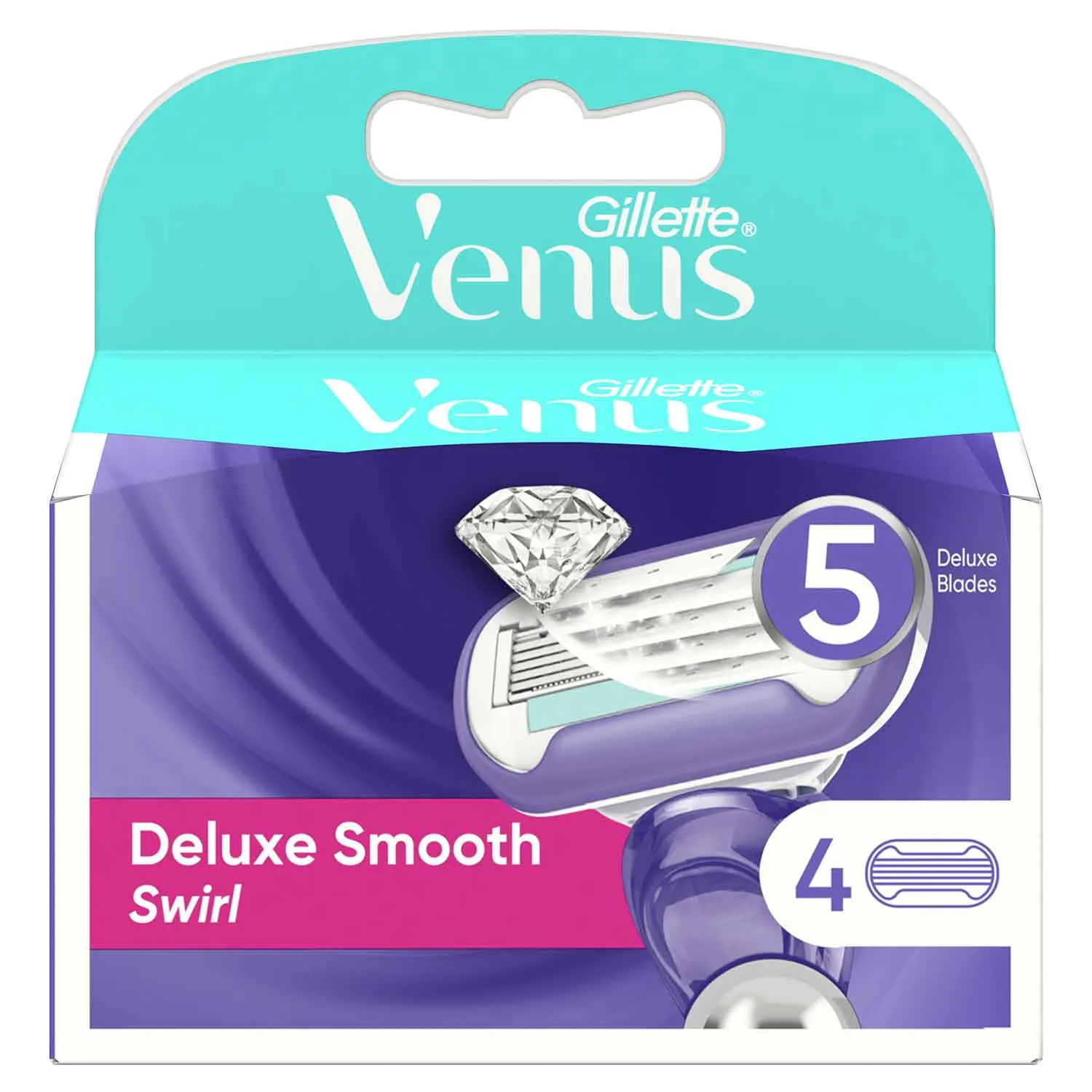 Cartouches de rechange de rasoir Deluxe Smooth Swirl 5 lames x4 unités - VENUS