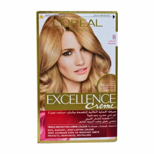 Coloration cheveux 8 blond clair - EXCELLENCE CRÈME