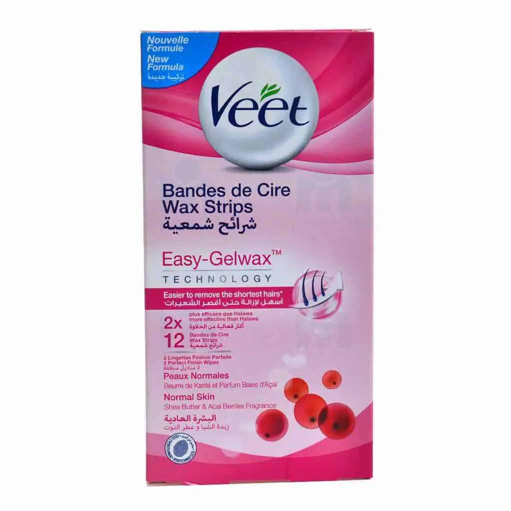 Bandes de cire corps pour peaux normales x12pcs - VEET