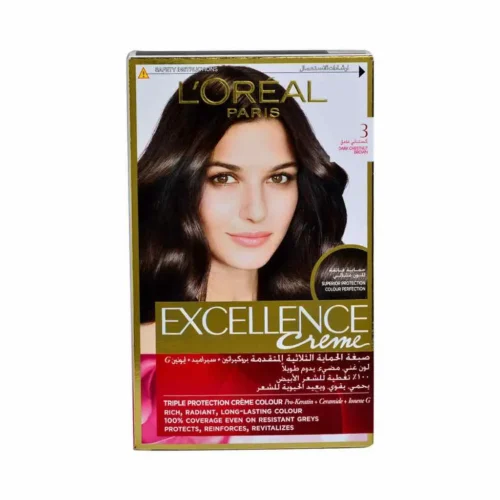 Coloration cheveux 3 châtain foncé  - EXCELLENCE CRÈME