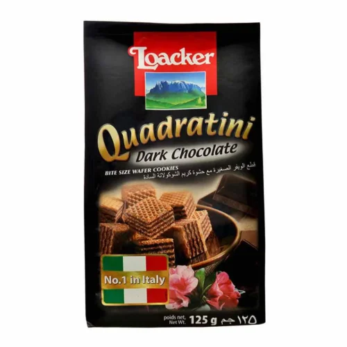 Bouchées de gaufrettes fourrées au chocolat noir Quadratini 125g-LOACKER