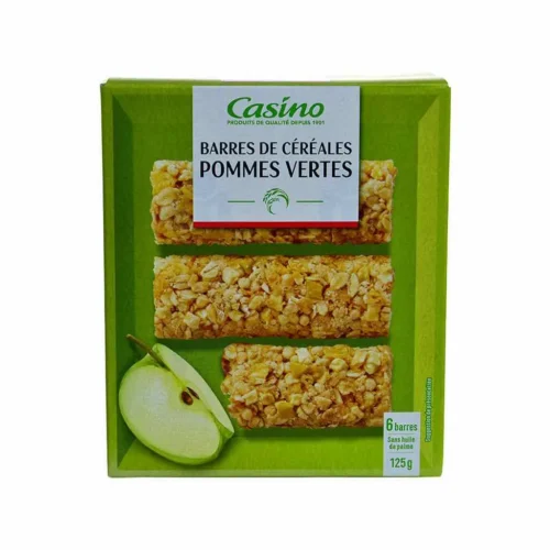 Barres céréales pommes vertes 125g - CASINO