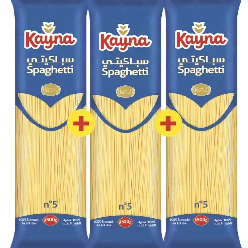 2 paquets de spaghetti 500g + paquet de 500g gratuit - KAYNA