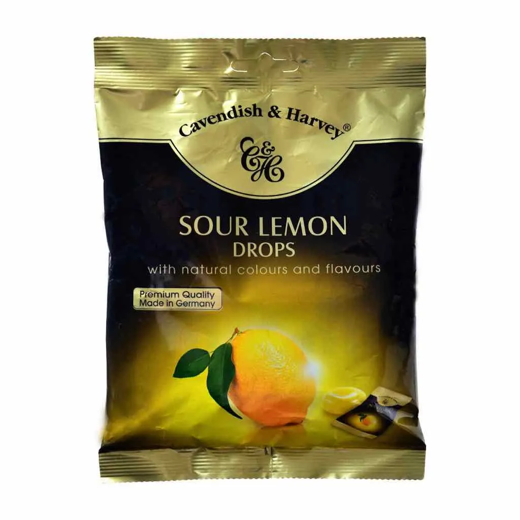 Bonbons au citron Sour Lemon Drops 100g - CAVENDISH HARVEY