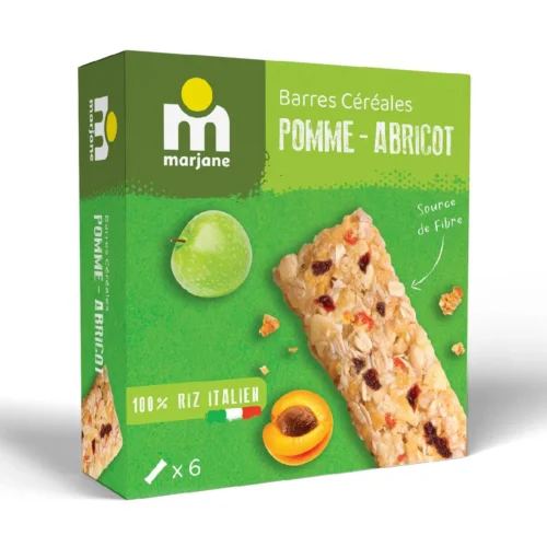 Barres de céréales à la pomme et à l'abricot 126g - MARJANE