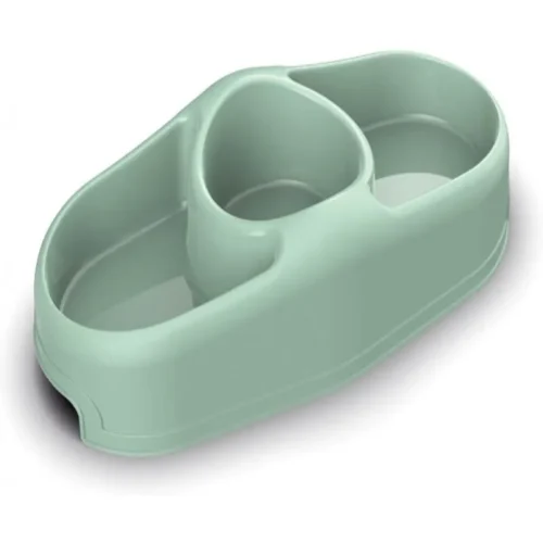 Gamelle antidérapante triple pour chien et chat 35,5x18,5x9h - GÉORPLAST