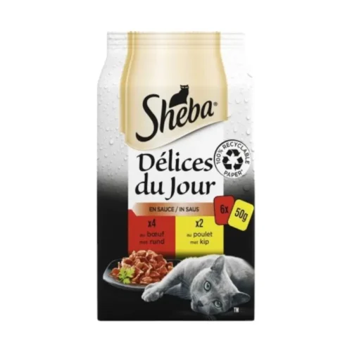 Pâtée pour chat Délices Du Jour aux viandes 6x50g - SHEBA