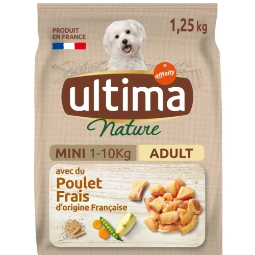 Croquettes pour chien adulte mini au poulet 1,25Kg - ULTIMA NATURE