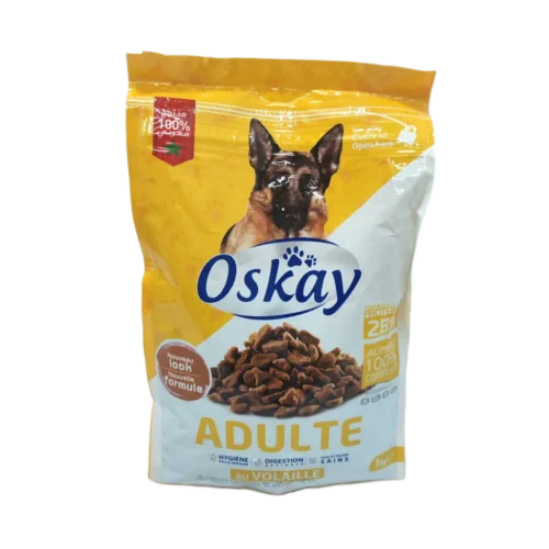 Croquettes à la volaille pour chien adulte 1Kg - OSKAY