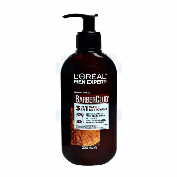 Nettoyant 3 en1 barbe visage  cheveux BarberClub 200ml - L'ORÉAL MEN EXPERT