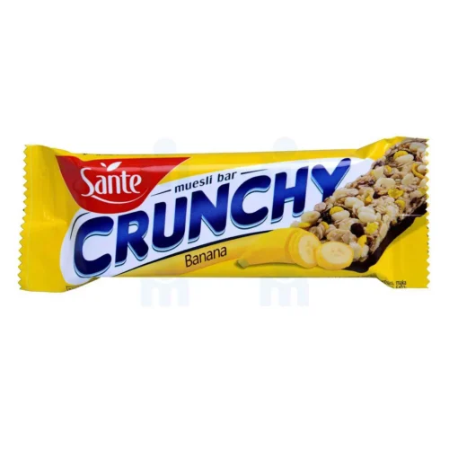Barre croustillante aux bananes et enrobage chocolat Crunchy 35g - SANTÉ