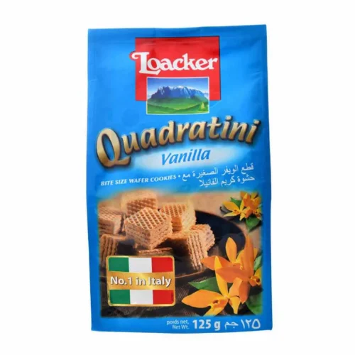 Bouchées de gaufrettes fourrées à la vanille Quadratini 125g-LOACKER