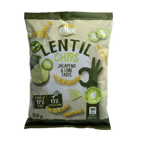 Chips de lentilles saveur Jalapeno et Citron Vert 100g - OHO