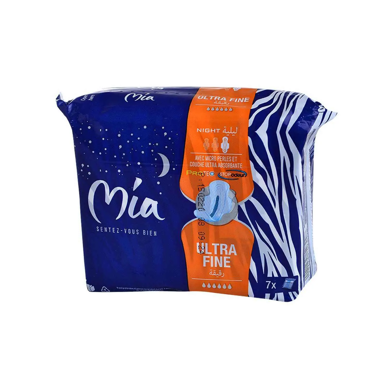 Serviettes hygiéniques ultra fines night x7 - MIA