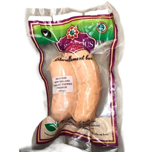 Saucisse Montbéliard poulet paprika 260g - ANDALOUS