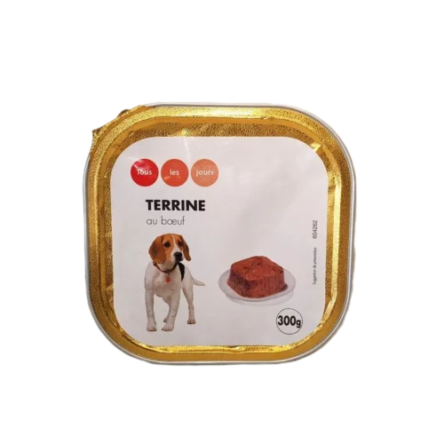 Barquette au bœuf pour chien 300g - TOUS LES JOURS