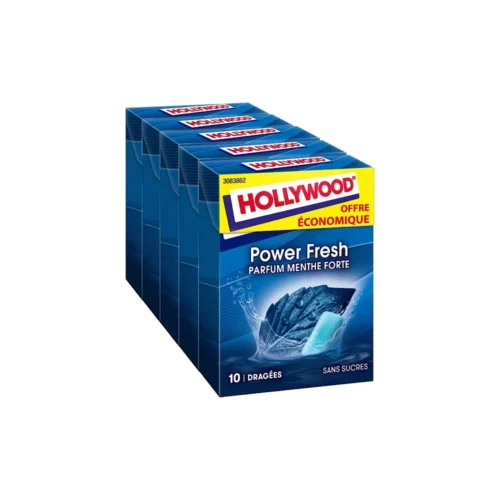 Chewing-gum powerfresh sans sucres x5 70g - HOLLYWOOD