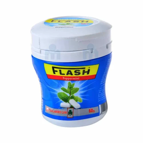 Chewing-gum sans sucres saveur menthe poivrée en flacon 60g - FLASH