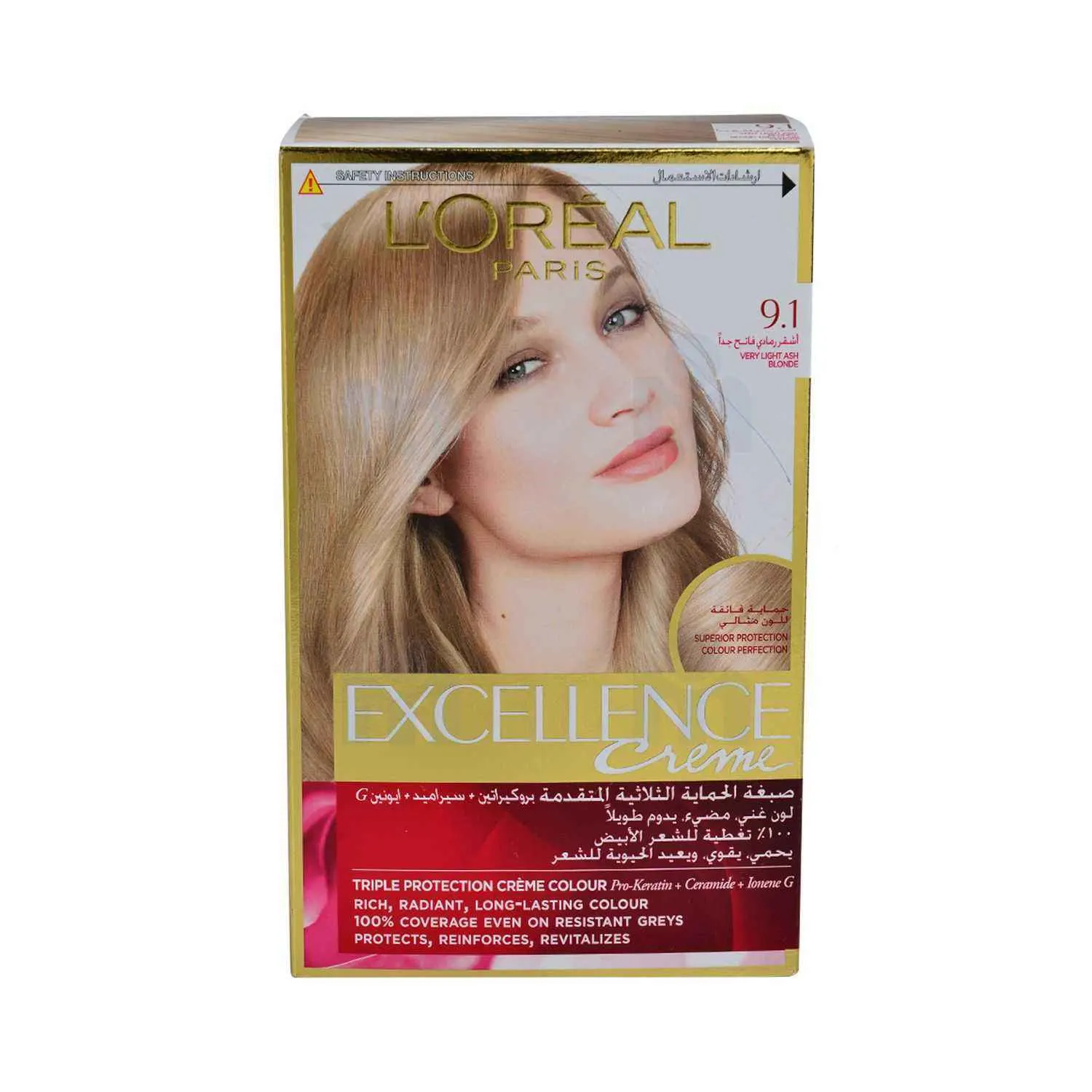 Coloration cheveux 9.1 blond très clair cendré - EXECELLENCE CRÈME