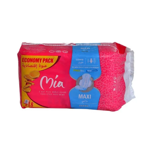 Serviettes hygiéniques maxi long x18 - MIA