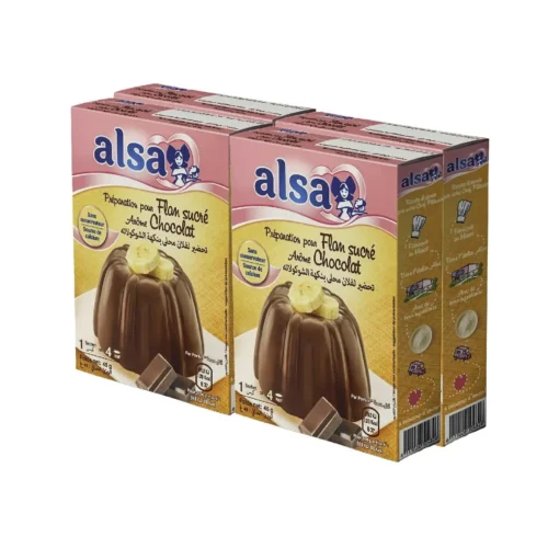 Préparation pour flan sucré arôme chocolat 4x260g - ALSA