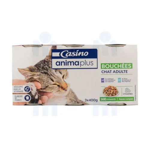 Bouchées pour chien adulte à la volaille et aux légumes AnimaPlus 3x400g- CASINO