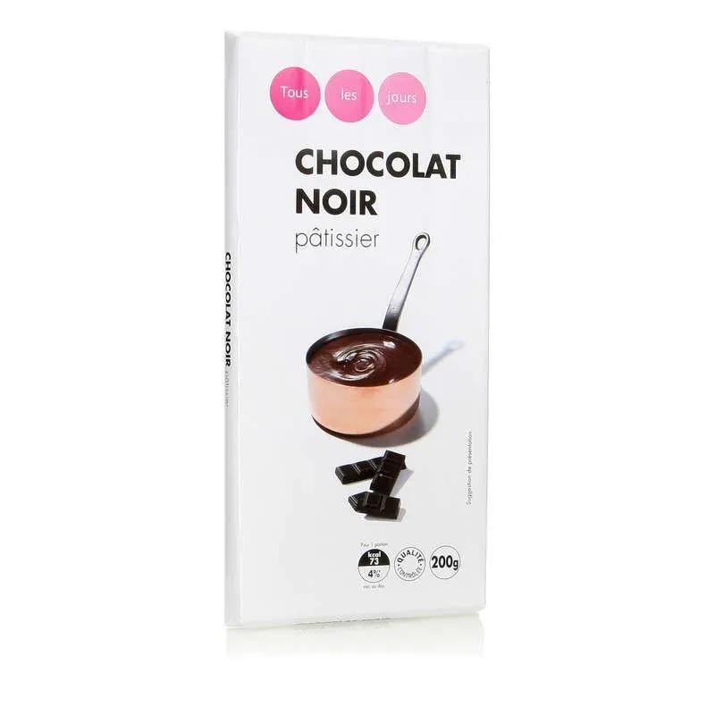 Chocolat noir pâtissier 200g - TOUS LES JOURS