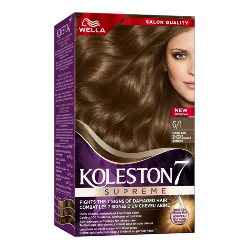 Coloration blond foncé cendré Wella 6/1 - KOLESTON