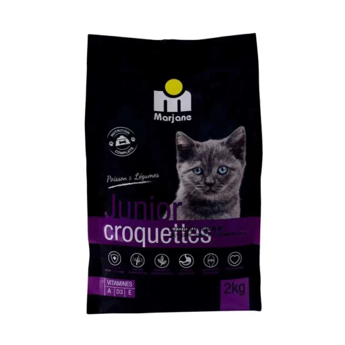 Croquettes de poisson aux légumes pour chat junior 2kg - MARJANE