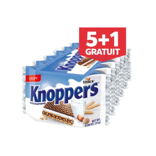 Barres chocolatées lait et noisettes 6x25g - KNOPPERS