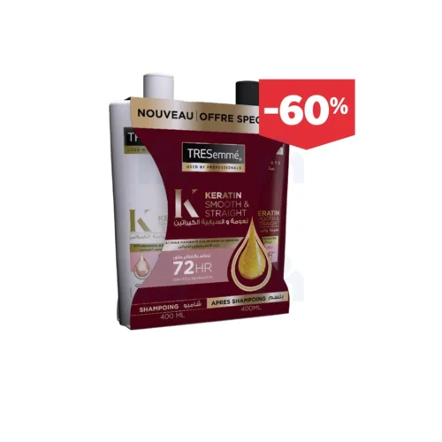 Shampoing à la Kératine et huile d argan 400ml+après champooing à-60% -TRESEMMÉ