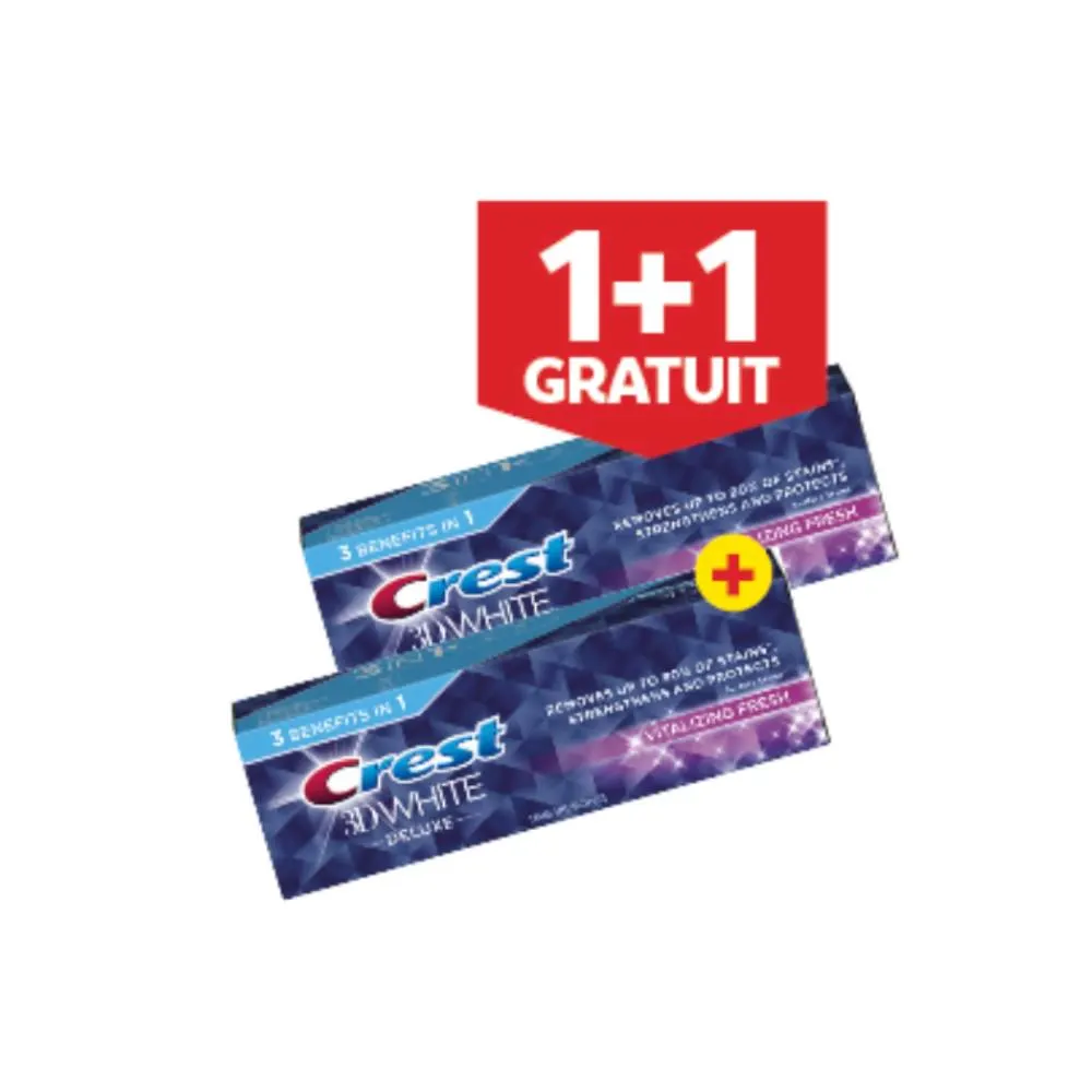 Dentifrices blancheur 3D fresh 2x75ml - CREST