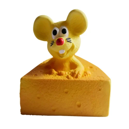 Souris en latex avec fromage jouet pour chat 8cm - BUBIMEX