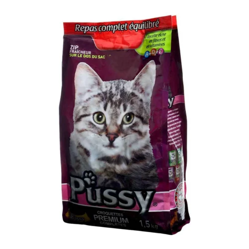 Croquettes premium complètes pour chat adulte 1,5Kg - PUSSY