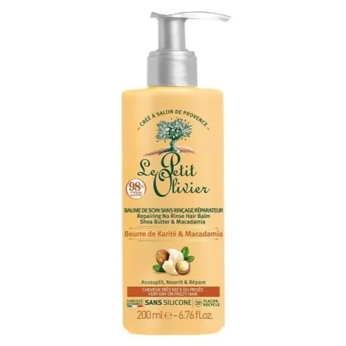 Baume de Soin Sans Rinçage Beurre de Karité et Macadamia 200ml -LE PETIT OLIVIER