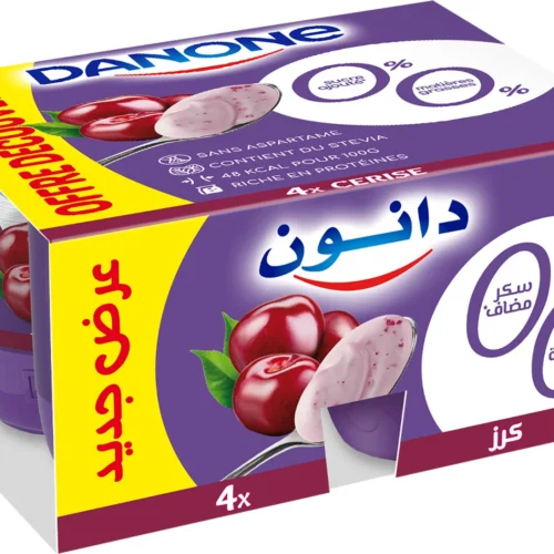 Yaourt brassé cerise double 0% 4x105g - DANONE