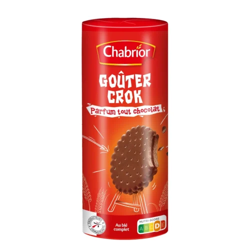 Biscuits goûter Crok fourrés ronds tout chocolat 330g - CHABRIOR