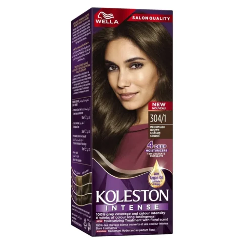 Coloration intense châtain cendré Wella 304/1 - KOLESTON