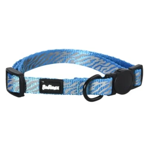 Collier réglable réfléchissant XS 10mm 20/32cm bleu - BUBIMEX