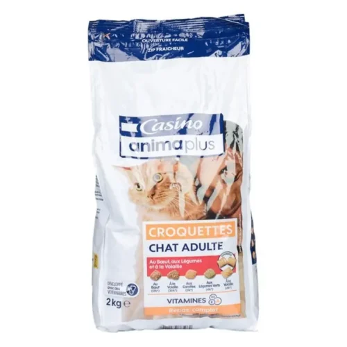 Croquettes à la viande et aux légumes pour chat 2Kg Animaplus - CASINO