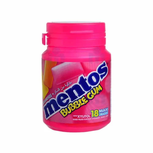 Chewing-gum Sans sucres mélange saveurs fraise orange et citron 64g - MENTOS