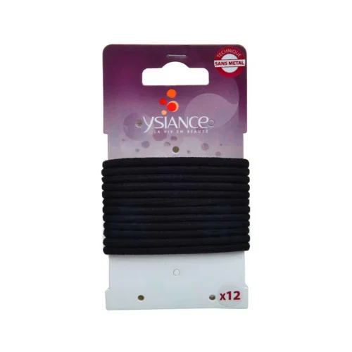 Elastiques épais sans métal pour cheveux grands modèles noir x12 - YSIANCE