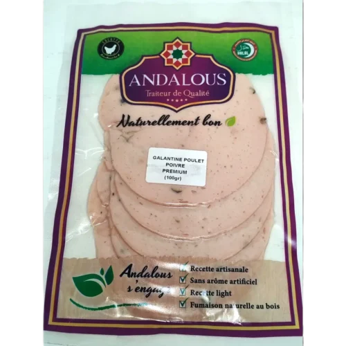 Galantine poulet poivre 100g - ANDALOUS