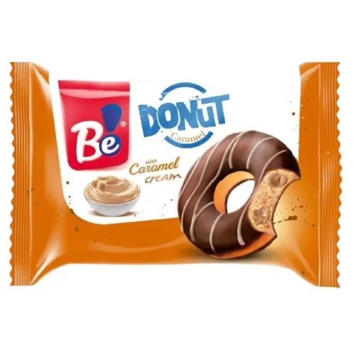 Cake fourré crème caramel et enrobé au cacao Donut 40g - BE
